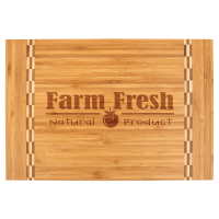 Bamboo Cutting Board with Butcher Block Inlay 15" x 10 1/4" 