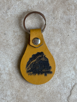 Faux Leather Keychain Yellow