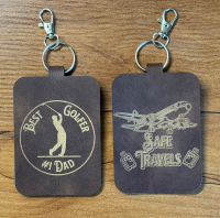 Rustic/Gold Leatherette Bag Tags