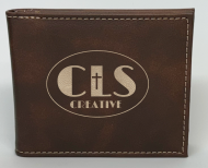  Rustic/Gold Leatherette Bi-Fold Wallet w/Flip ID Display